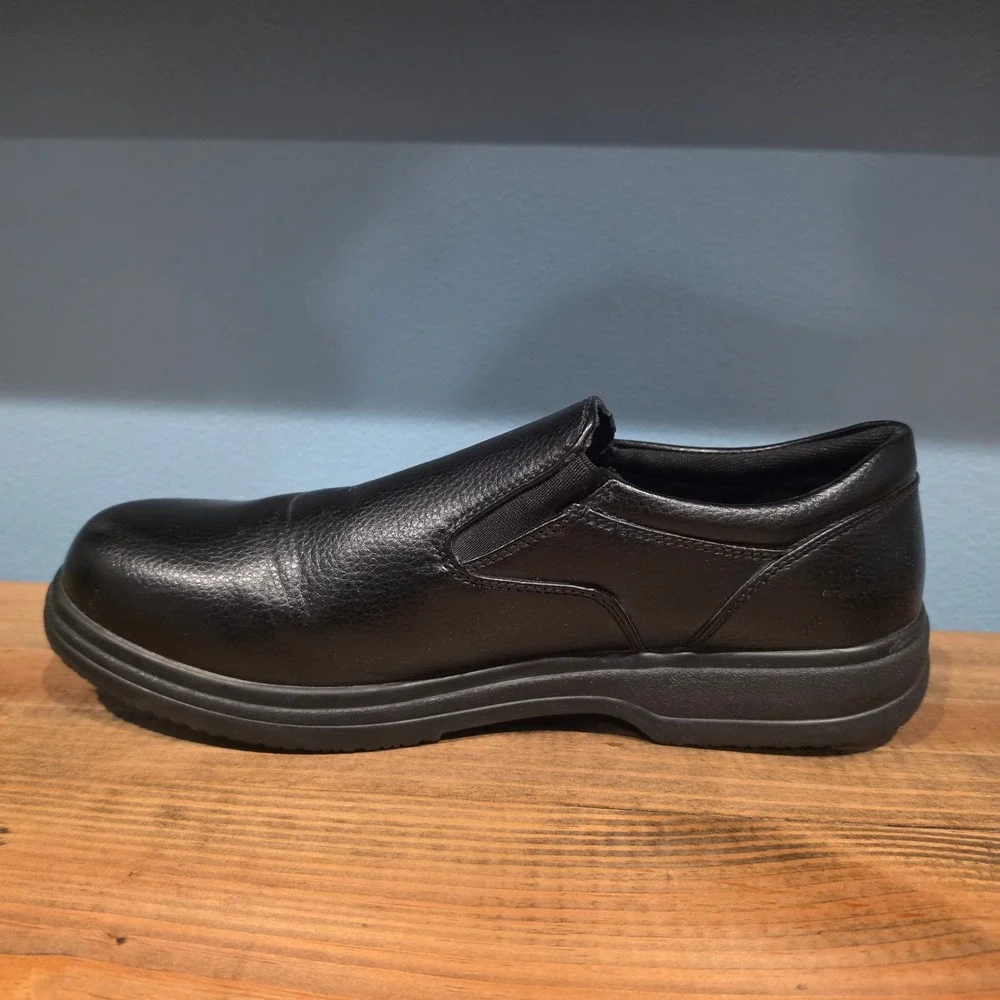 Deer Stags Mens Manager Vega Slip On Work Shoes Black Non Slip Memory Foam Sz 13